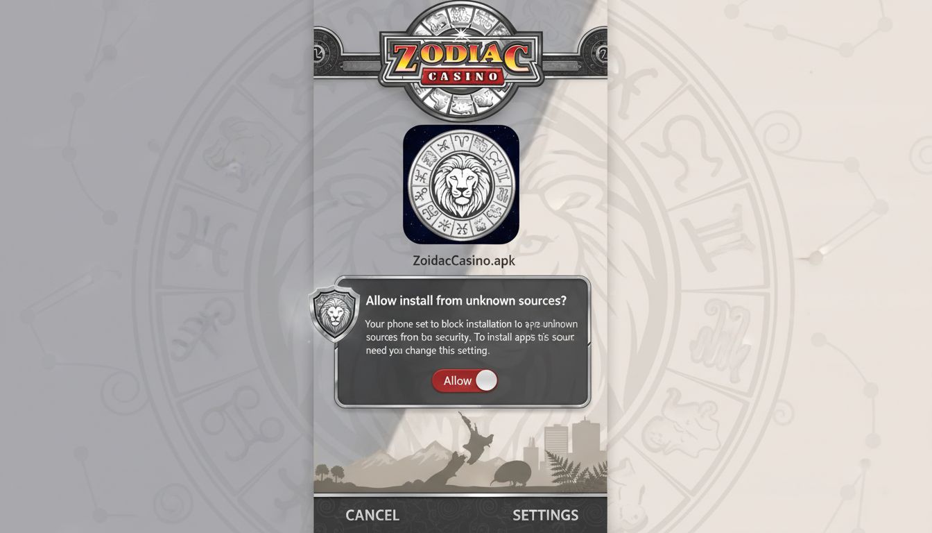Android device install screen with permissions and privacy visuals