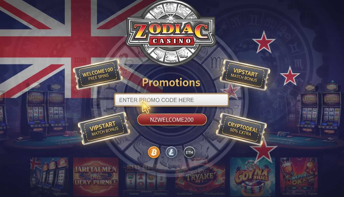 Promo codes and game lobby with wide library behind
