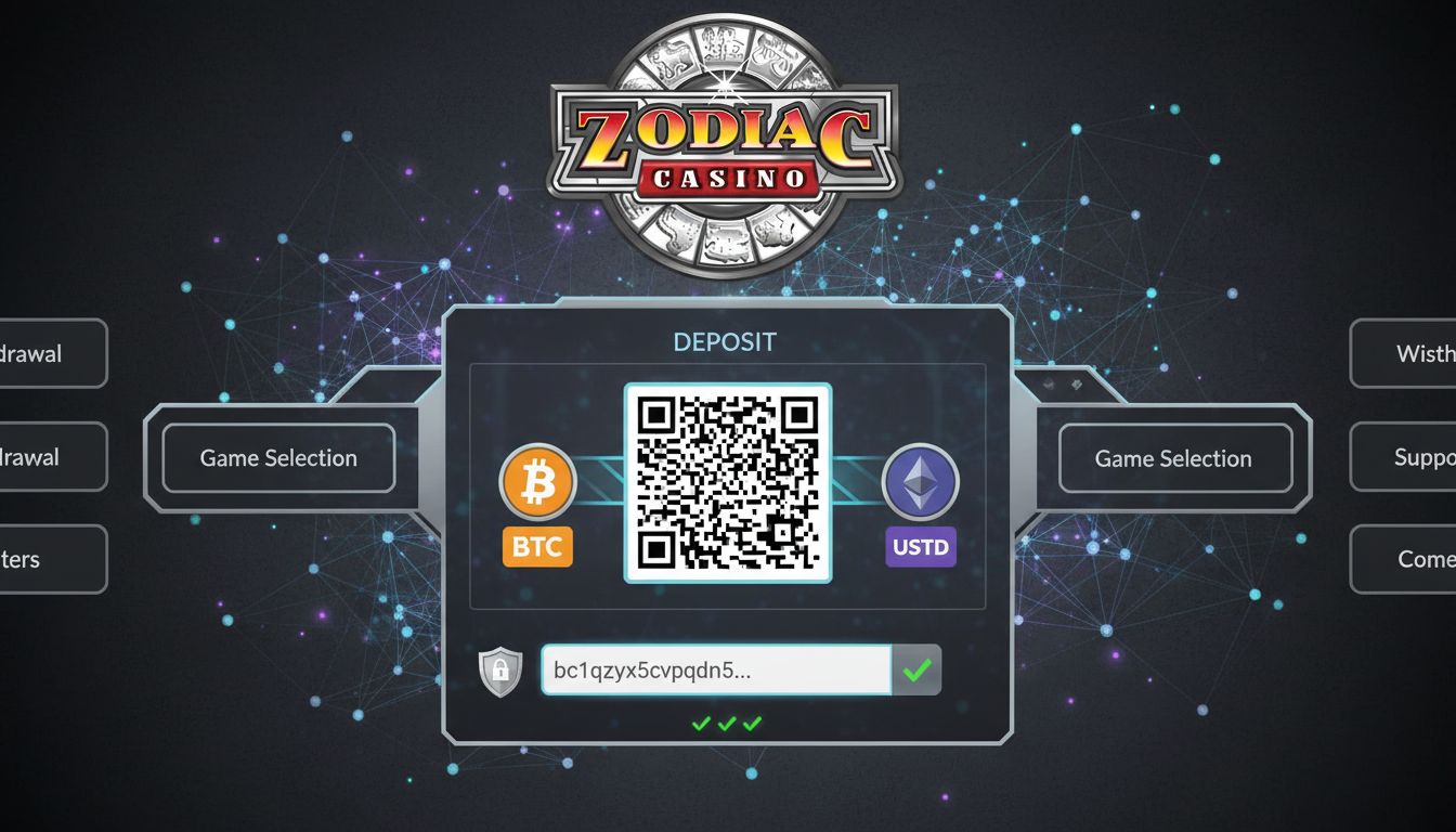 Secure crypto deposit with wallet address and confirmations