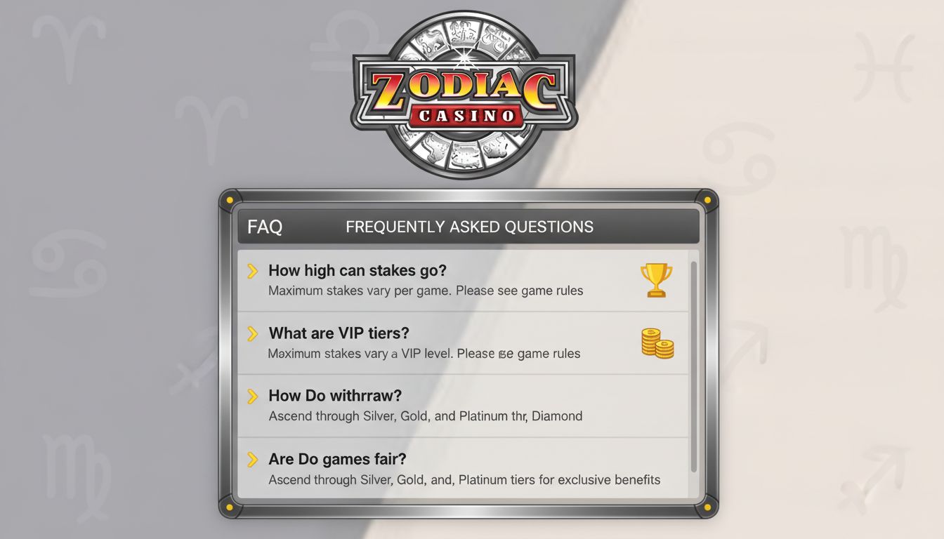FAQ section layout with questions and icons