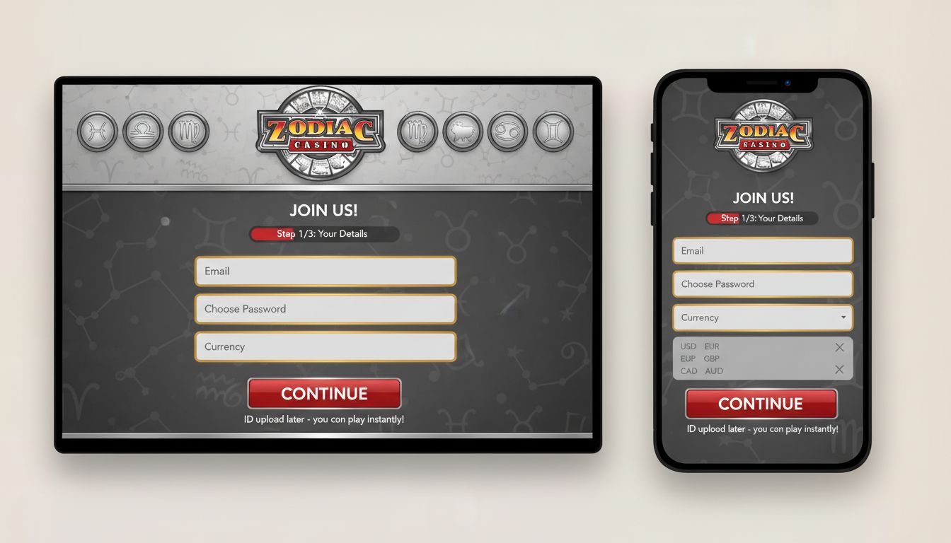 Fast registration form with progress bar